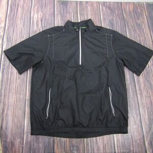 Adidas Golf Pullover Mens Large Black Quarter Zip Windbreaker Climaproof